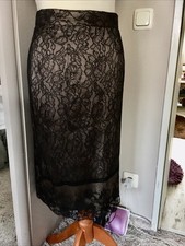 Zara Woman- Bleistiftrock aus edler Spitze/Seide-M-Burlesque-schwarz/ Gold! ❤️