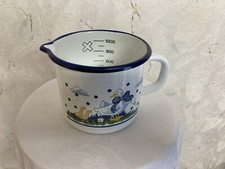 Emaille Topf mit Henkel 1 Liter Kochtopf Milchtopf mit Gänse Motiv Wassertopf