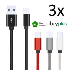 3x USB C Schnell Ladekabel USB Typ C Datenkabel Samsung Handy Tablet Farben Mix