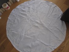 DamastTischdecke Irisitte hellblau Baumwolle 100%  Topzustand Durchmesser 150 cm