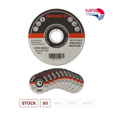 AREBOS Trennscheiben 125mm x 1mm 50 Stück INOX Edelstahl Metall Flexscheiben