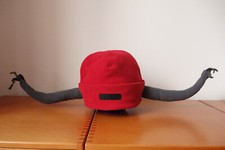 Fleece Faschingshut mit Hörnern Karnevalsmütze Wikinger Hut Mütze Wikingerhelm