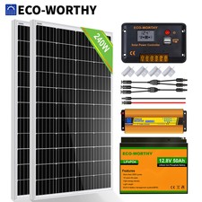 240W Solaranlage Komplettpaket Mono Solar Set Inselanlage Wohnmobile Garten Boot