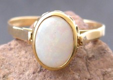 Größe 60 Goldring 585 GOLD 14 Karat Opal Gelbgold oro anello bague G3295/22