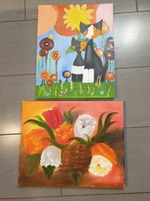 2 acrylbilder handgemalt