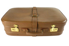 Alter Reise Koffer Leder 60x39x16 sehr gepflegt Vintage Suitcase 50er Jahre