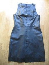 Tolles Lederkleid schwarz von Cigno Nero Etuikleid Gr. 40