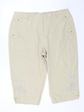 Fashion Bug Damen Beige Blumenmuster Baumwolle Cargo Hose 22 Relaxed Button