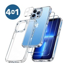 Hülle iPhone 13 12 14 Pro MAX Mini 11 2x Panzerfolie Kamera Glas Schutz silikon