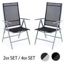 Set Klappstuhl Campingstuhl Hochlehner Gartenstuhl Aluminium Outdoor Klappsessel