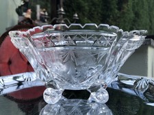 Jardiniere Zierschale Schiffchen/ Körbchen förmig, Kristall Glas , Obst Schale 