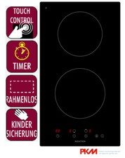 PKM Induktionskochfeld BIF-2X G Autark 2 Zonen Rahmenlos Touch Control // B-WARE