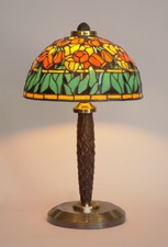 Unikat Jugendstil Art Deco Tiffany Schreibtischleuchte "MAGNOLIA" Tischlampe 
