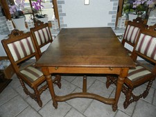  Antike Eßgruppe ,Alter Holztisch mit sechs Stühle massiv , Eßgarnitur 
