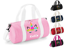 Personalisierte Tanz Tasche Mädchen Kinder Einhorn rosa Ballett Gymnastik Fitnessstudio Kit