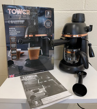 Espressomaschine - Tower T13014RG - Cavaletto 4 Tassen 800 W schwarz/roségold