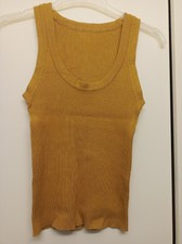 H&M Top Strick Gr. S Senfgelb Baumwolle Viskose Elasthan