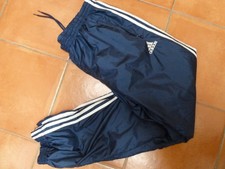  ADIDAS vintage Regenhose Windbreaker  Glanznylon Gr. 7 XL blau Innenfutter TOP