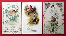 3 x AK OSTERN 19005/07/27 Engel Schutzengel, Huhn Hahn Küken      ( 5867