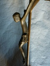 Kreuz Kruzifix - Designerstück-Metall Bronze- jugendlicher Jesus- Künstlerarbeit