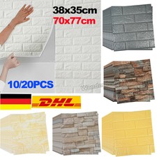 10 Tlg 3D Tapeten Selbstklebend Steinoptik Wandpaneele Ziegelstein Wandaufkleber