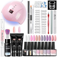 MEET ACROSS Nagel Set LED/UV Lampe für Gelnägel Nagelverlängerung Starterset DIY
