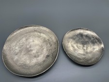 Set 2 St. Deko-Teller Hallie Aluminium vernickelt silber Durchmesser