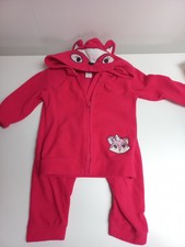 Jogginanzug Mädchen Gr.92,Fleece, Hose und Jacke,Fuchsohren,bestickt, rosa.