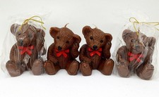 4x Bärenkerze Teddybär 9cm Dekokerze handgefertigt Licht Geschenk
