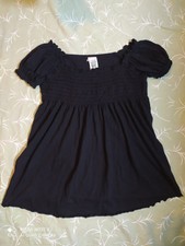 Zara Organic Cotton Oberteil Shirt Bluse Umstandsmode Gr. XL Raffung