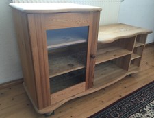 Massivholz TV-Lowboard 123cm Kiefer TV-Kommode Phono-schrank Möbel Top erhalten
