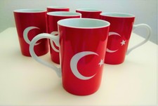 6er-Set Könitz Flaggenbecher TÜRKEI - Kaffeebecher - je ca. 280 ml
