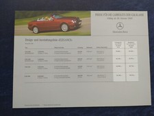 Mercedes-Benz CLK-Klasse 200 230 320 430 Cabriolets Preisliste 28.01.2002