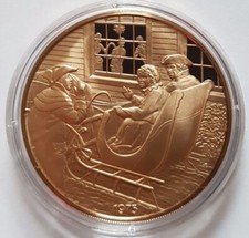 1975 Franklin neuwertige Weihnachtsgala-Medaille geschnitzt von Ernest Lauser 