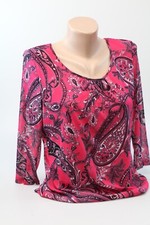 s`Oliver Shirt  Bluse pink mit bunten Druck  Gr. 40