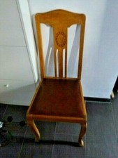 Stuhl Massiv Antik Holzstuhl  Eiche Esszimmerstuhl Polsterstuhl 