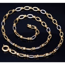 Wunderschöne Goldkette Halskette 585 14K ECHT GOLD BICOLOR WEISSGOLD 6,5mm 56cm