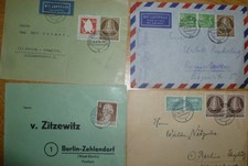 Sammlung Berlin Briefe 50 er Jahre mit Luftpost Belegen und Glocken  Frankaturen