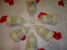 6 Mam Anti-Colic Babyfläschchen + 6 Beruhigungssauger NEU