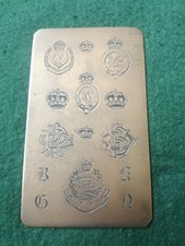 Erster Weltkrieg Verkäufer Muster Kupfer Tinte Stempelplatte, Tank Corp, Ingenieure usw.