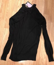 Bnwt Schwarz Crisp Garn kalten sollte Pullover S/M