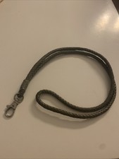 Schlüsselband Schlüsselkette Schlüsselanhänger Volker Lang grau grün Leder 