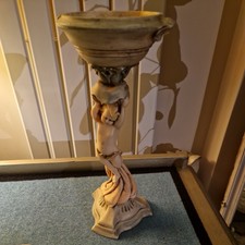 Vintage, italienischer Cherub, Kerzenhalter, Harz, signiert vom Künstler Paul, 1974