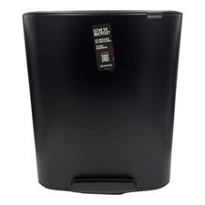 Brabantia StepUp Treteimer 60 Liter/ 2x30 Liter Mülleimer Schwarz