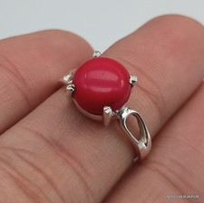 KORALLE 925 STERLINGSILBER HANDGEFERTIGT HANDWERKER EXOTISCH VIELVERSPRECHENDER VERLOBUNGSRING S-6