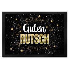 Guten Rutsch - Fußmatte Sterne Raketen Silvester Schmutzfänger Rakete Böller