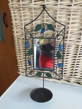 WIRKLICH SCHÖN...WANDHÄNGEND...SPIEGEL MIT KERZENHALTER...SÄULE..SCHWARZ..METALL