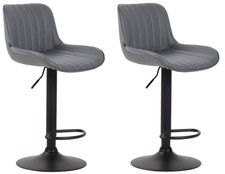 #R68259/1209 2x Barhocker Lentini Kunstleder schwarz grau Barstuhl Thekenhocker
