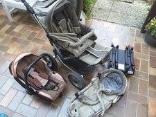 Emmaljunga Kinderwagen, Quadrolift, Autositz mit Isofix, Babyschale
