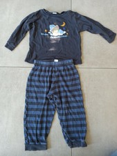 Cooler langarm Schlafanzug zweiteilig Bär  blau Gr. 92 / 98 Topolino 